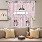 Swag Valance Curtains, Easter Cute Rabbit and Colorful Eggs Rod Pocket Valances - Image 5