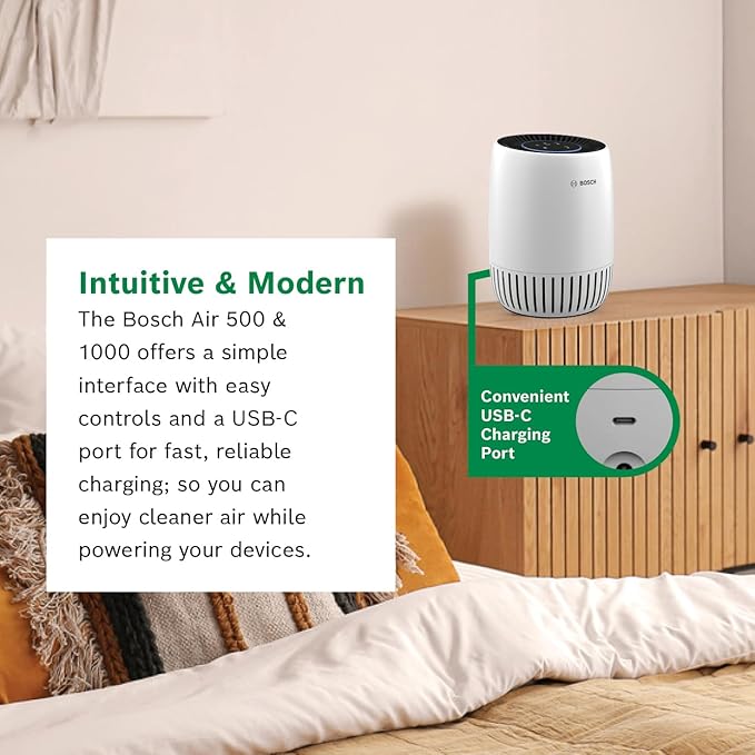 BOSCH Air Purifier for Home, Small Spaces, 2-in-1 Filter for Pollen, Outdoor - Image 5