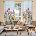 Easter Window Curtains 72 Inch Long 2 Panel Set, Rod Pocket Long Curtains & - Image 3