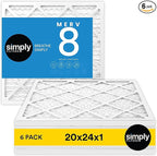 Simply 20x24x1 Air Filter, Merv 8, 6 Pack, by SimplyFilters