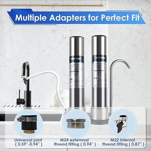 VORTOPT Countertop Water Filter System, Direct Connect Water Filtration-0.01μm - Image 4