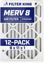 Filter King 9x11x1 Air Filter | 12-PACK | MERV 8 HVAC Pleated A/C Furnace by FilterKing