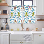 2 Panel Kitchen Cafe Curtains, Camels Palm Trees Sunlight Filtering Nature Air - Image 2