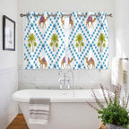 2 Panel Kitchen Cafe Curtains, Camels Palm Trees Sunlight Filtering Nature Air - Image 3