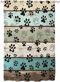 Sheer Curtains 63 Inch Length, Sage Green Brown Paw Prints Semi Sheer Curtains by Unknown