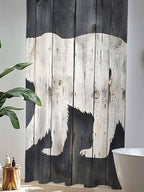 Sheer Curtains 84 Inches Long, Rustic Counrty Vintage Wood Grain Privacy Voile - Image 4