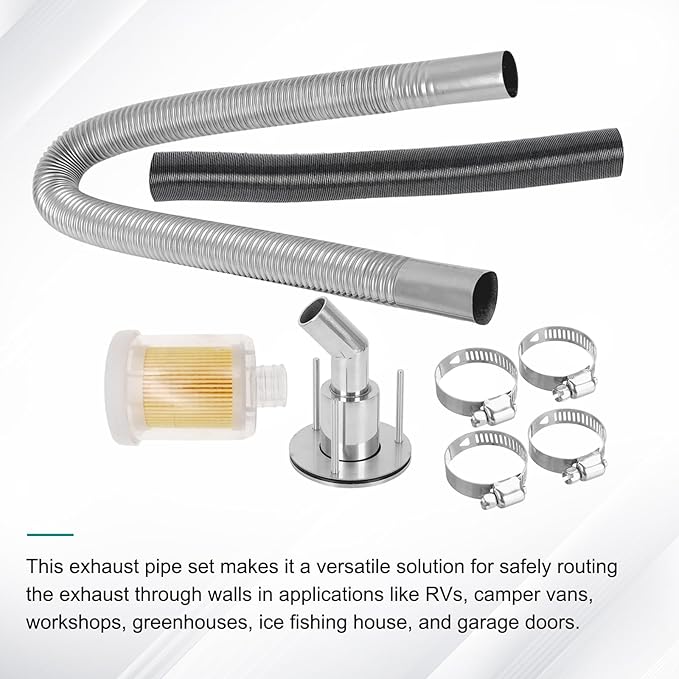 24mm Stainless Steel Exhaust Pipe Air Intake Filter and Pipe Double Wall - Image 8