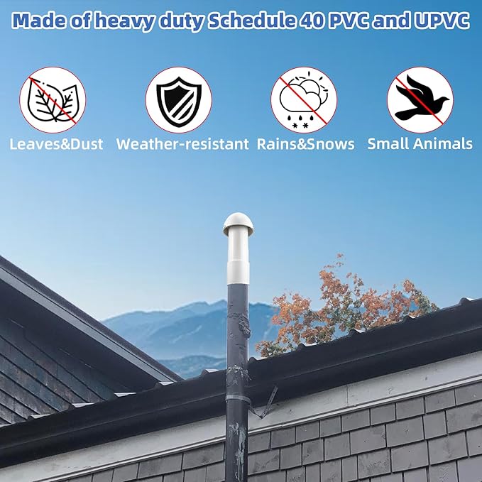 3 Inch Vent Stack Pipe Filter, Sewer Vent Filter Septic Tank Roof Vent Filters - Image 5