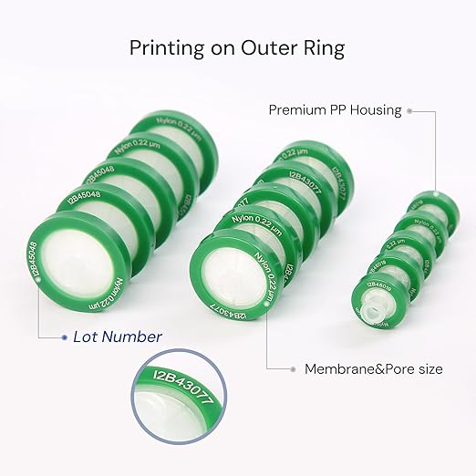 100 Pack Syringe Filter Nylon Lab Filters 0.22μm Pore Size 25mm Diameter - Image 4