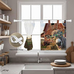 Farm Donkeys Kitchen Curtains 24 Inch Length, Small Window Curtains Tab Top - Image 5