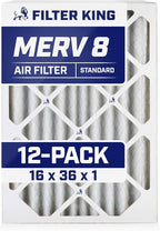 Filter King 16x36x1 Air Filter | 12-PACK | MERV 8 HVAC Pleated A/C Furnace by FilterKing