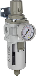 PneumaticPlus SAW400-N04BG Compressed Air Filter Regulator Piggyback Combo 1/2" by PneumaticPlus