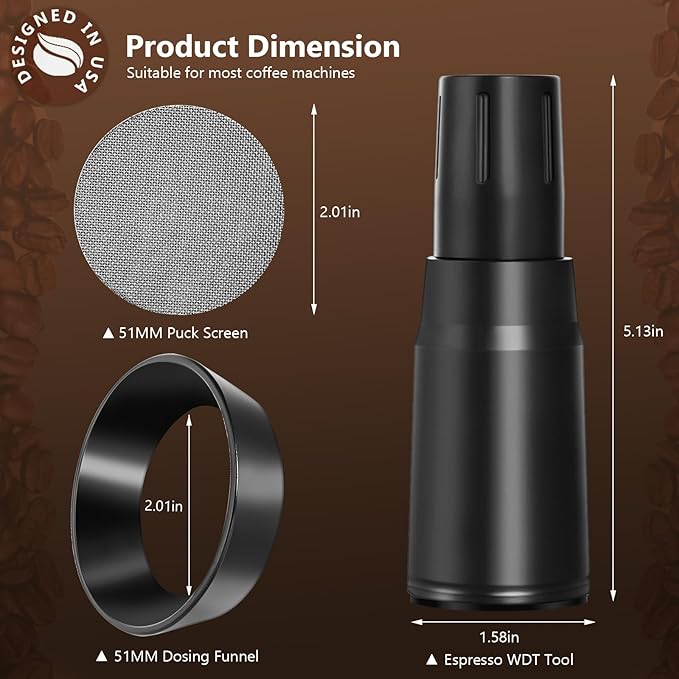 WDT Tool Espresso Distributor Accessory kit &1.7mm Thickness 150μm Mesh Puck - Image 5