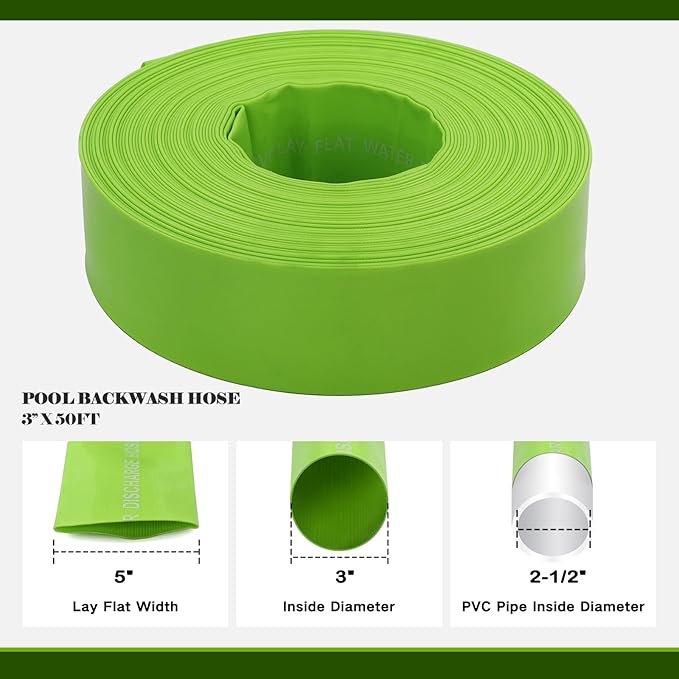 Eastrans 3'' x 50 FT Pool Backwash Hose - Image 2