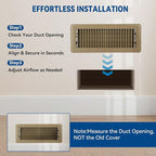 4" x 12" Floor Register Vent Covers 2-Pack, Walkable Powder-Coated Metal Vent - Image 6