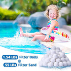 QwayHome 1.54 lbs Pool Filter Balls, Reusable Filter Sand Balls - Image 3