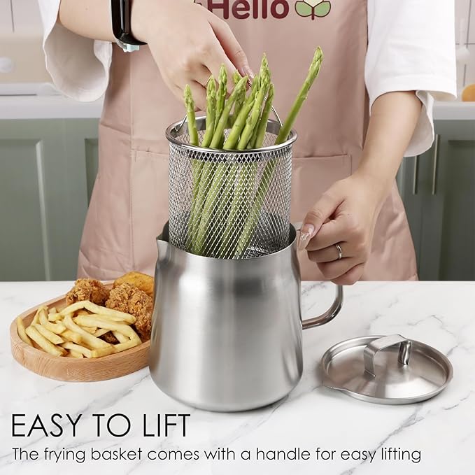 68oz 304 Stainless Steel Oil Filter Pot, Heavy Duty Bacon Grease Container & - Image 2