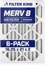 Filter King 16.25x21x2 Air Filter | 6-PACK | MERV 8 HVAC Pleated A/C Furnace by FilterKing