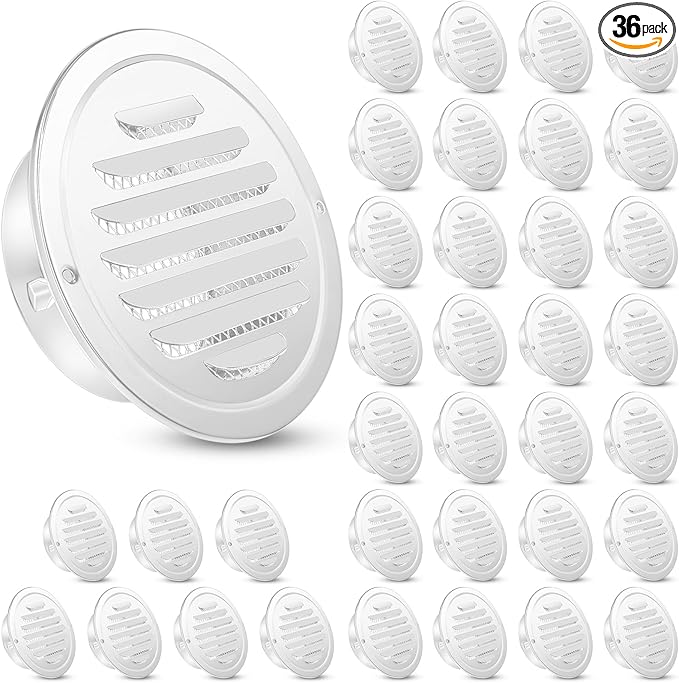 Zonon 36 Pcs Stainless Steel Soffit Vents 4 Inch Round Dryer Vent Cover by Zonon