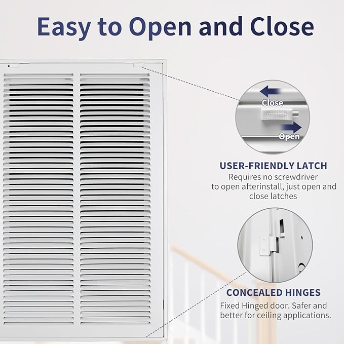 16"W x 25"H Steel Return Air Filter Grille - Image 4