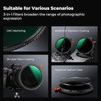 K&F CONCEPT 95mm Black Diffusion Mist Effect 1/4 & Variable ND2-32 & Circular - Image 6