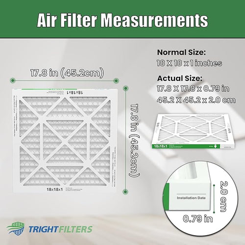 18x18x1 Air Filter 4 Pack, Durable MERV 8 Pleated Home HVAC AC Furnace Filters - Image 2
