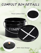 Compost Bin - 1 Gallon Countertop Composter - Image 3