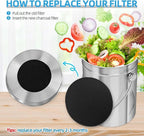 6 Pack Compost Filters for Countertop Bin, 6.7 Inch Charcoal Filters for - Image 6