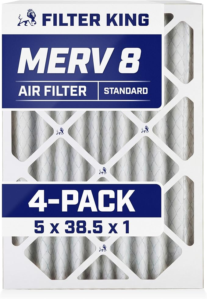 Filter King 5x38.5x1 Air Filter | 4-PACK | MERV 8 HVAC Pleated A/C Furnace by FilterKing
