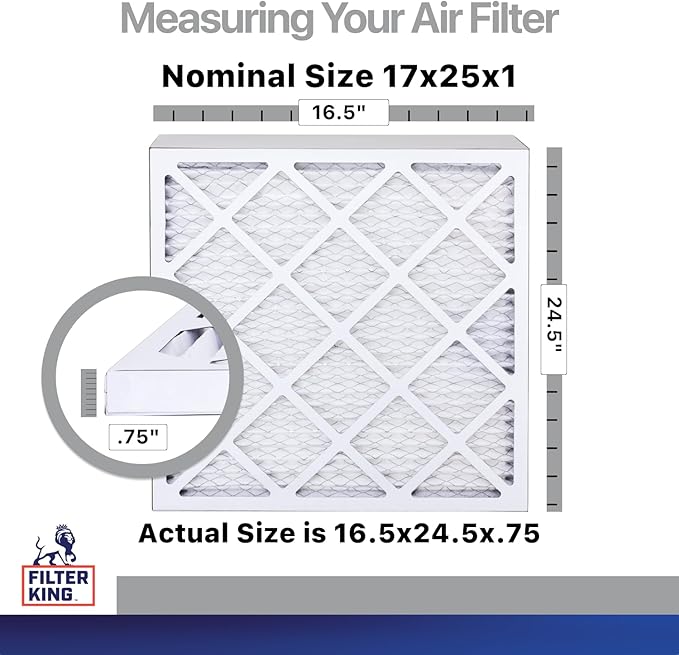 Filter King 17x25x1 Air Filter | 4-PACK | Carbon MERV 8 HVAC Pleated A/C - Image 2