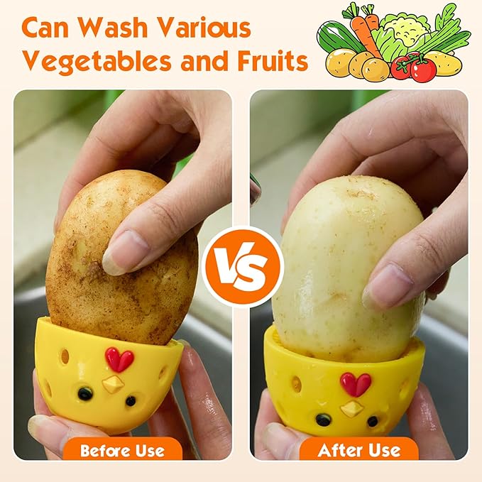 Egg Brush Cleaner, Egg Cleaner for Fresh Eggs, Cute Chick Shaped Egg Wash and - Image 3