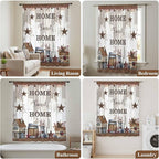 Farmhouse Sheer Curtains 96 Inch Length Retro Country Star Berry Vintage Wood - Image 7