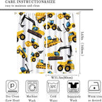 Kids Construction Equipment Window Curtains, Excavator Tractor Tow Truck Rod - Image 4