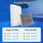 Cabin & Engine Air Filter Kit Fits L4-2.7L Tacoma 2005-2023 - Image 3