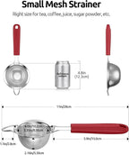 U-Taste Small Fine Mesh Strainer: 18/8 Stainless Steel 3.35in 30 Mesh Kitchen - Image 2