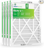 16x20x1 Air Filter 4 Pack, MERV 8 Pleated Dust Defense Air Filters Replacement by TrightFilters