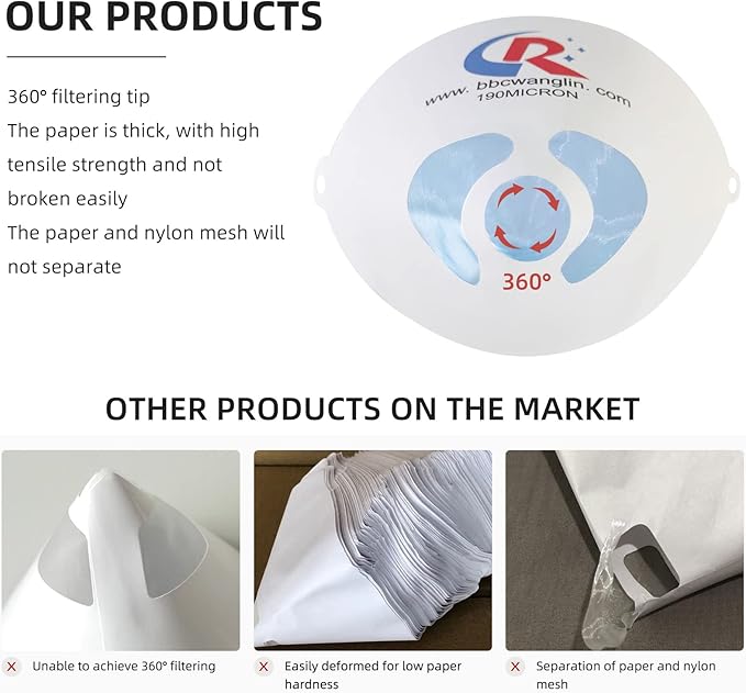250 Pack of Paint Strainers, Paint Filter Strainer Paper Cone - Image 7
