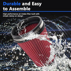 6" Inlet Cold Air Intake Filter Cone Replacement Performance Washable Clamp-On - Image 5