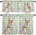 Kitchen Curtains Tiers and Valance Set of 3, Easter Light Filtering Window by Anzona