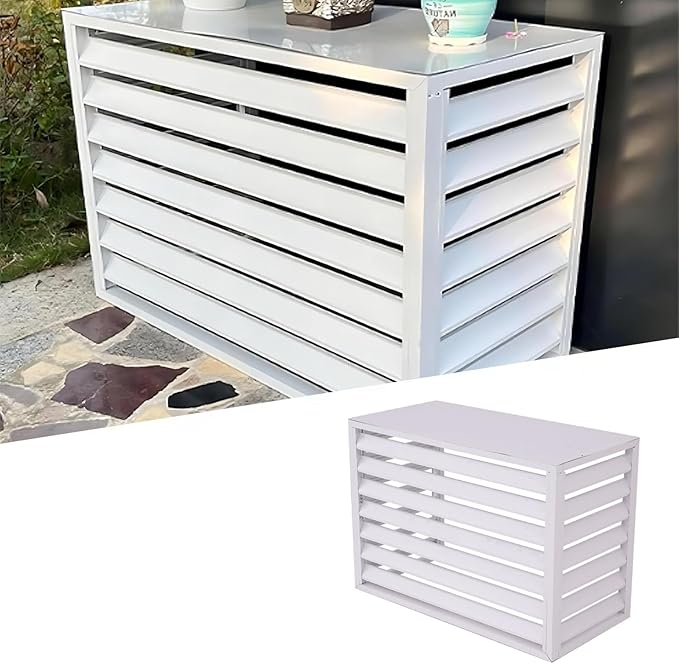 Split Air Conditioner Fence Privacy Screen 4 Panel, Aluminum Air Conditioner by Unknown