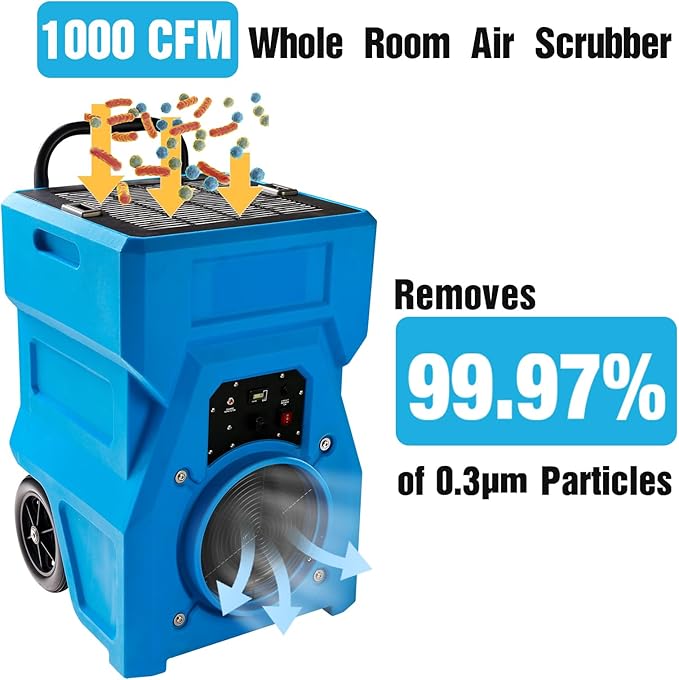MOUNTO 1000cfm Portable Industrial Air Purifier Negative Air Scrubber - Image 5