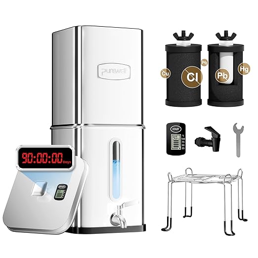 Purewell Square Series 3-Stage Gravity Fed Water Filter System by Purewell