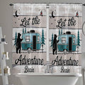 Farmhouse Bear Camper Van Tree Window Valance Curtains, Vintage Wood Grain by IDOWMAT