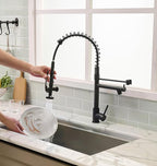 Fapully Black Kitchen Faucet, Commercial Pull Down Kitchen Sink Faucet - Image 4