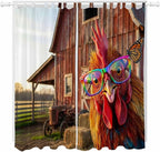 Farm Rooster Living Room Curtains 96 Inch Length, Window Curtains Tab Top by Unknown