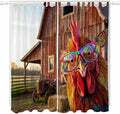 Farm Rooster Living Room Curtains 84 Inch Length, Window Curtains Tab Top by Unknown