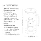 Aarke Purifier Regular 1.18L Glass Pitcher Bundle w/Steel Filter, 4 Pure Refill - Image 8