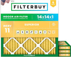 Filterbuy 14x14x1 Air Filter MERV 11 Superior Pet & Allergy Defense, by Filterbuy