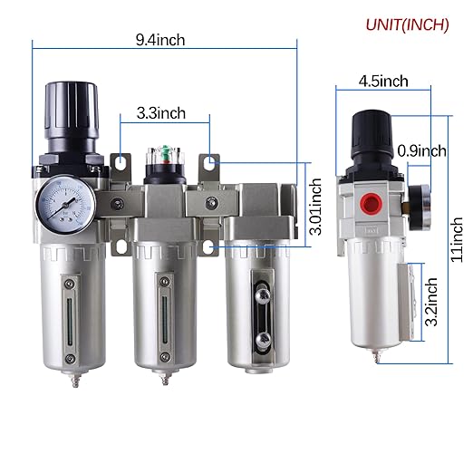 1/2 Inch NPT Industrial Grade Three Stage Air Drying System, Particulate Filter - Image 3