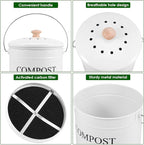 Kitchen Compost Bin 0.8 Gallon Metal Countertop Compost Bin - Image 5